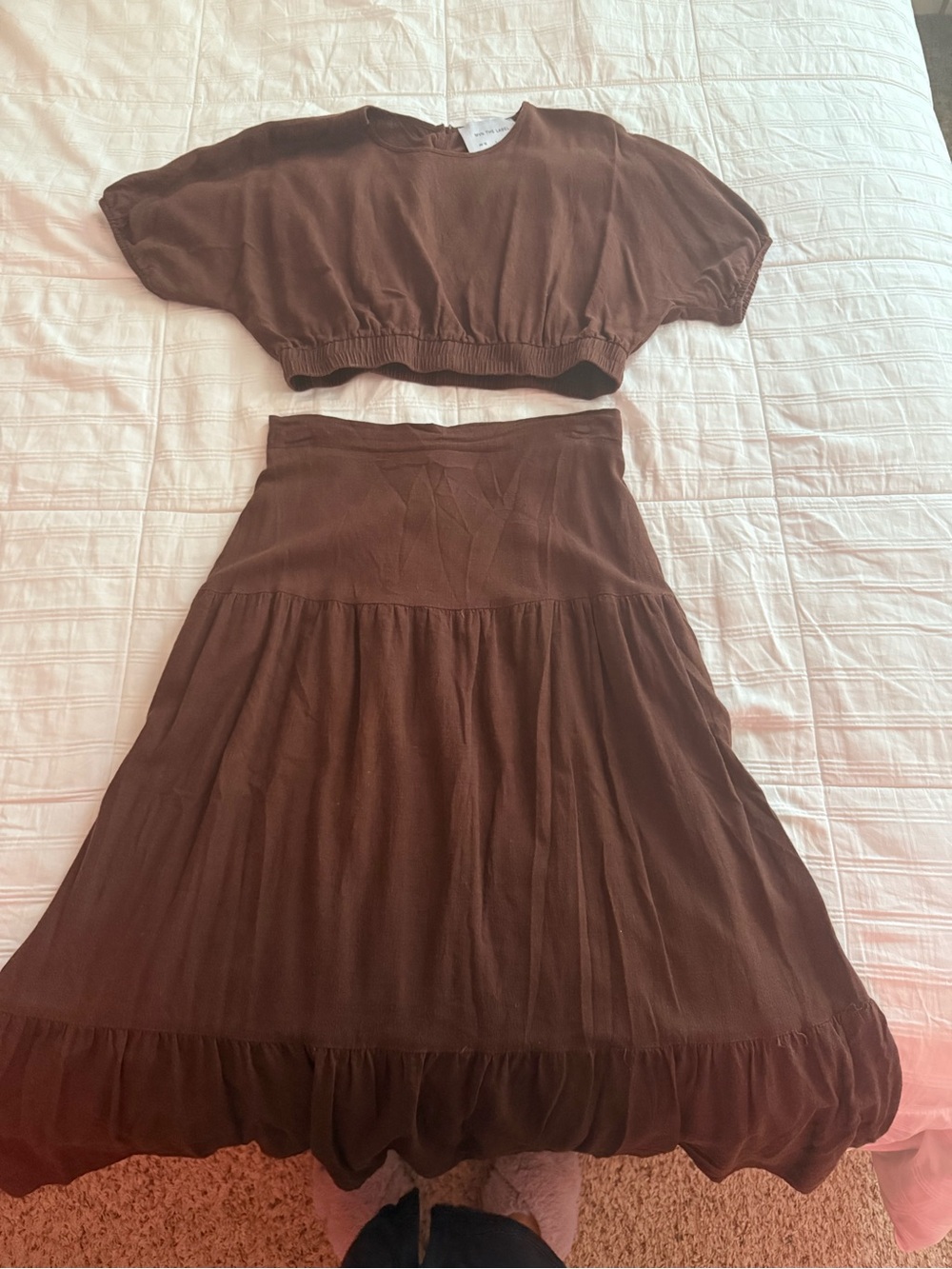 Brown Midi Skirt - Brand Not Visible
